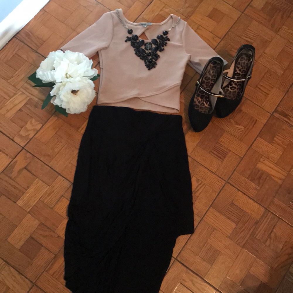 Black asymmetrical skirt